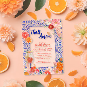 Thats amore mediterranean blue tiles bridal shower acrylic invitations