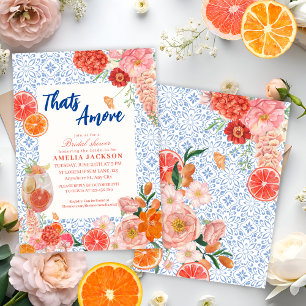 Thats amore mediterranean blue tiles bridal shower invitation