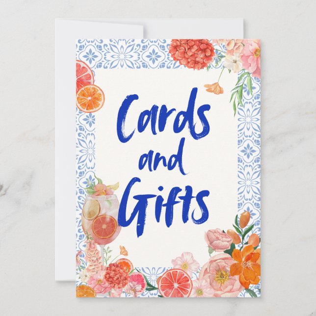 Thats amore mediterranean blue tiles bridal shower invitation (Front)