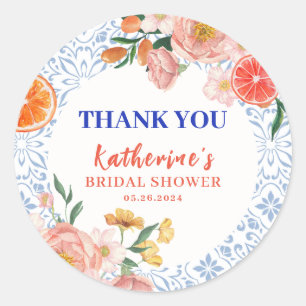 Thats amore mediterranean citrus Bridal shower  Classic Round Sticker
