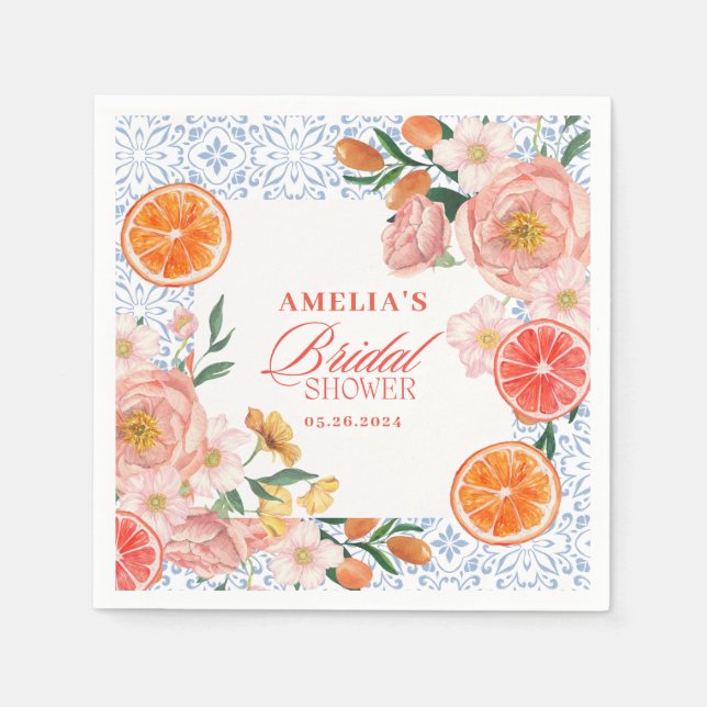 Thats amore mediterranean citrus Bridal shower  Napkin (Front)