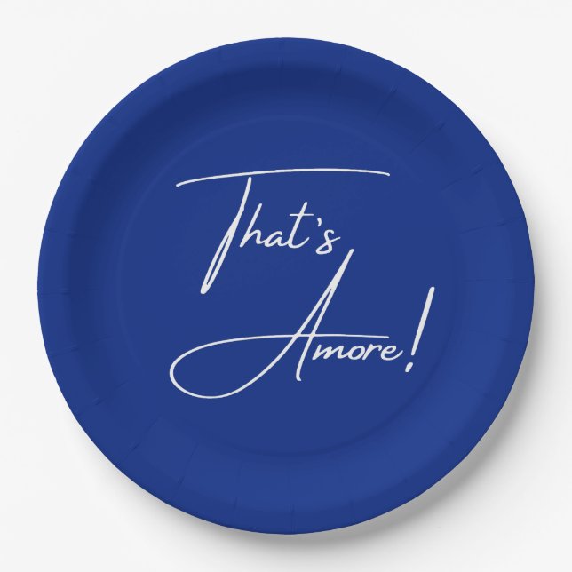 That's Amore Mediterranean Cobalt Blue  Paper Plate (Front)