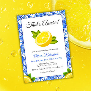 That's Amore   Mediterranean Lemon Bridal Shower  Invitation