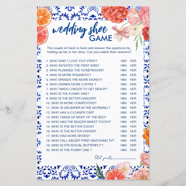 Thats amore mediterranean orange wedding shoe game (Front)