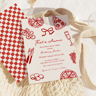 That's Amore Pizza Italian Bridal Shower Invitation