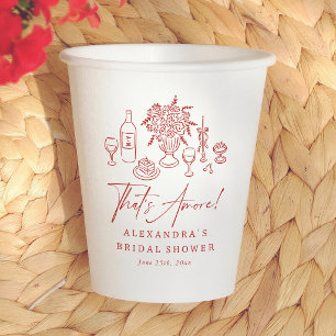 That's Amore Pizza & Wine Bridal Shower Paper Cups