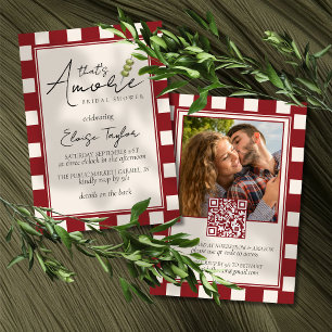 That's Amore Red Checkered Bridal Shower  Invitation