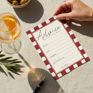That's Amore Red Chequered Bridal Shower Advice Card