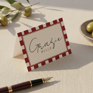 That's Amore Red Chequered Bridal Shower  Thank You Card