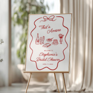 That's Amore Red Doodle Frame Welcome Poster