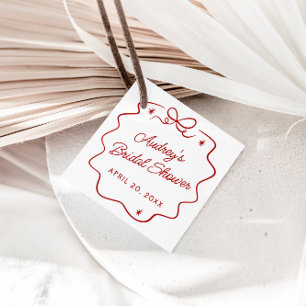 That's Amore, Red Doodle Personalized Shower Favour Tags