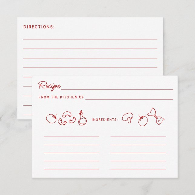 That's Amore Red Doodle Recipe Card (Front/Back)