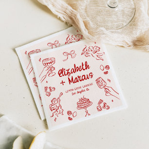 That's Amore! Red Italian Engagement Napkin
