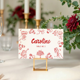 That's Amore! Red Italian Wedding Place Card