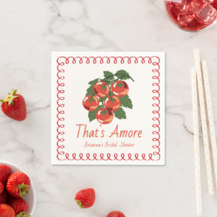 That's Amore Red Tomato Italian Bridal Shower Napkin