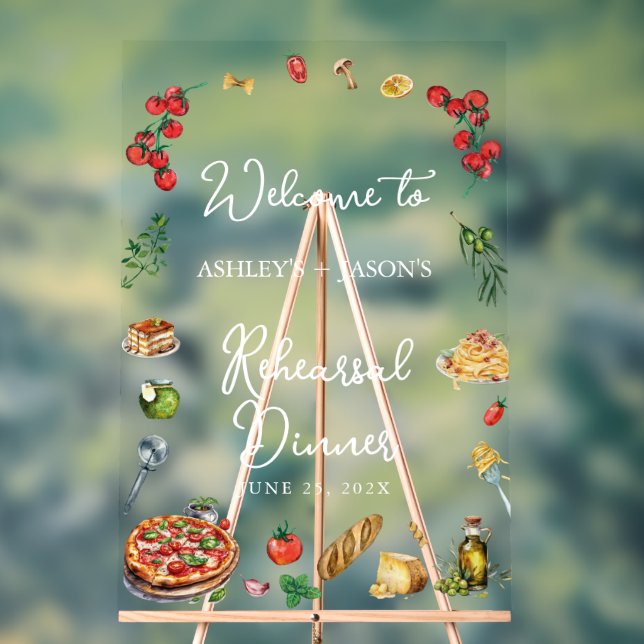 That's amore Rehearsal Dinner welcome sign (Neutral)