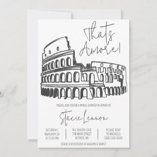 That's Amore, Rome, Italy, Colosseum Bridal Shower Invitation