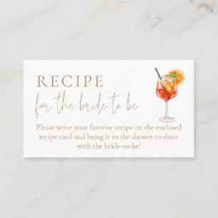 That's Amore Shower Recipe for the Bride to be Enclosure Card