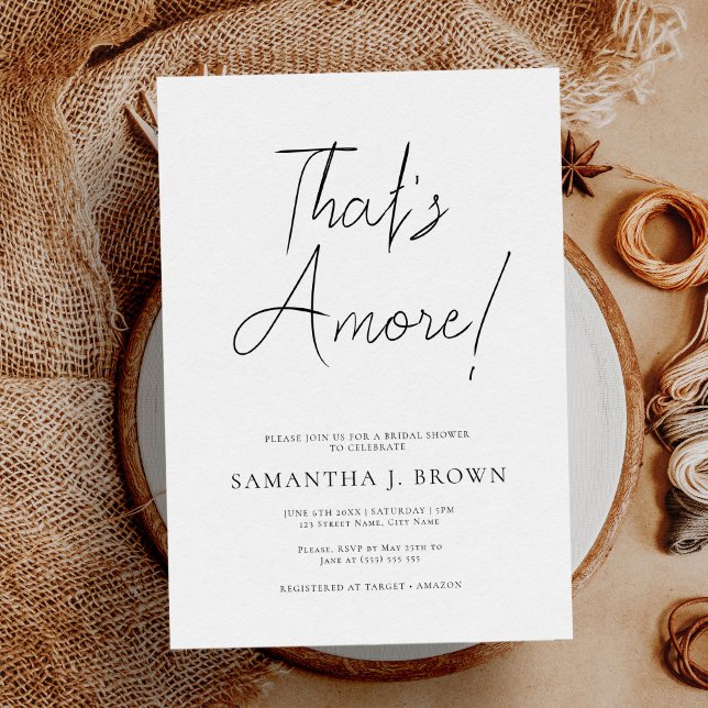 That's Amore Simple Minimalist Bridal Shower Invitation (Creator Uploaded)
