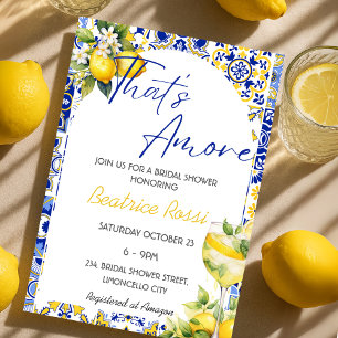That's Amore Spritz Italian Tiles Bridal Shower Invitation