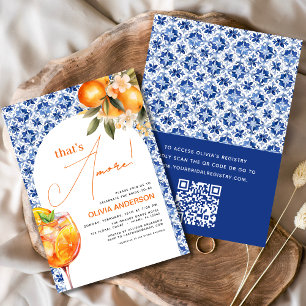 That's Amore Watercolor Spritz Bridal Shower Invitation