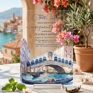 That's Amore Watercolor Venice Engagement Party Acrylic Invitations