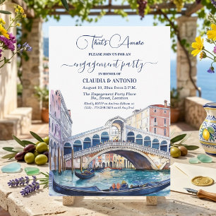 That's Amore Watercolor Venice Engagement Party Invitation