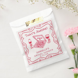 That's Amore Whimsical Hand Drawn Bridal Shower Favour Bag