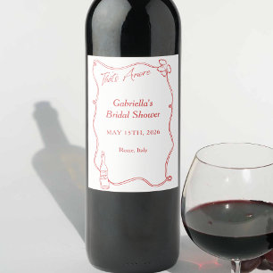 That's Amore Whimsical Hand Drawn Chic Italian Red Wine Label