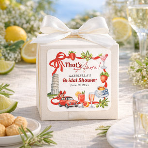 That's Amore Whimsical Italian Bridal Shower Square Sticker