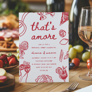 "That's Amore" Whimsical Italian Rehearsal Dinner Invitation