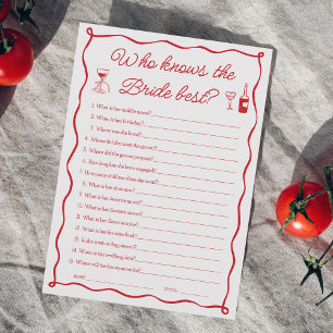 Thats Amore Who Knows the Bride Best Game Card