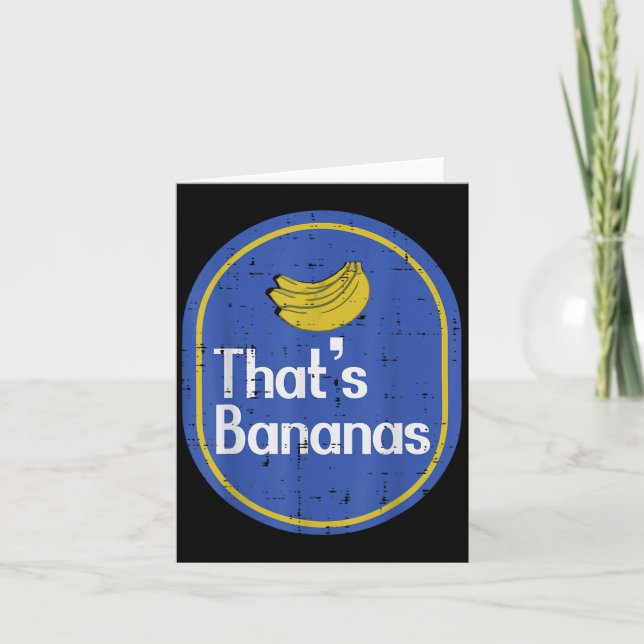 Thats Bananas Sticker Fruit Costume Halloween Men  Card (Front)
