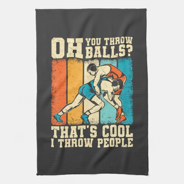 That's Cool I Throw People Tea Towel (Vertical)
