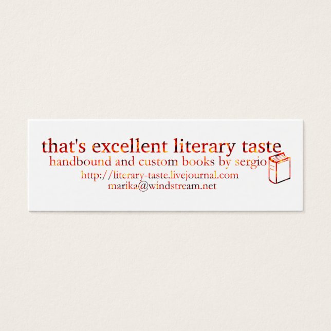 That's Excellent Literary Taste (Front)