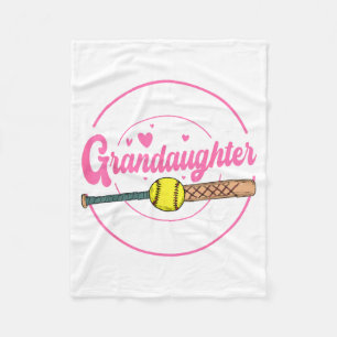 Thats Granddaughter Out There Softball Grandma Fleece Blanket