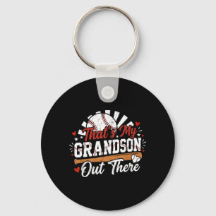 Thats Grandson Out There Women Baseball Grandma 1 Key Ring