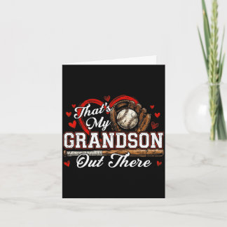 That's grandson out there women baseball grandma card