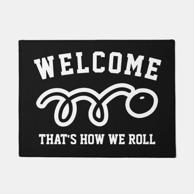 That's how we roll funny squash game welcome doormat (Front)