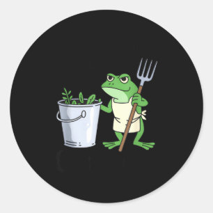 That's it you're going in the compost funny frog classic round sticker
