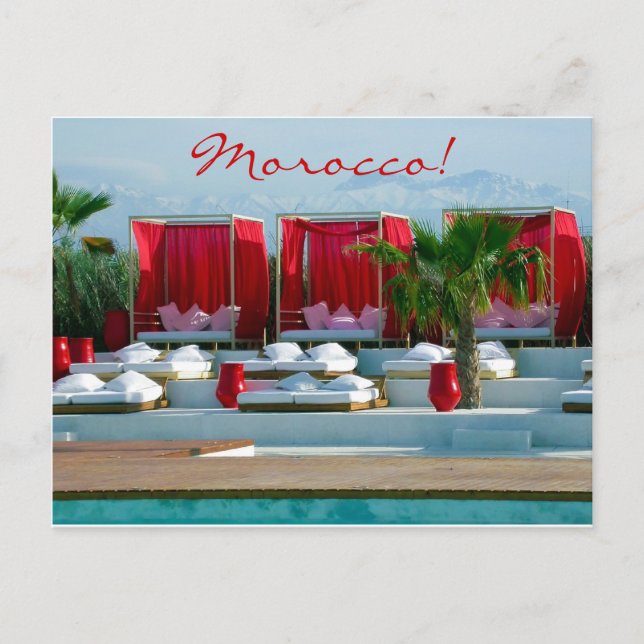 "That's life", Morocco luxury poolside Postcard (Front)