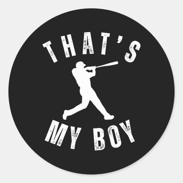 That's My Boy Baseball Mum  Classic Round Sticker (Front)