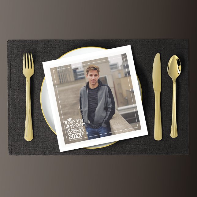 That's My Boy Class of 20XX Photo Graduation Napkin (Creator Uploaded)