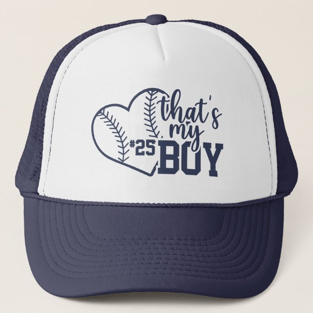 Thats My Boy Custom Baseball Mum Softball Mama  Trucker Hat (Front)