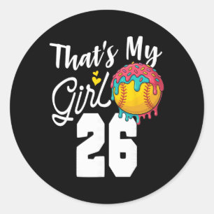 That's My Boy Softll 26 Number Mom Dad Number #26 Classic Round Sticker