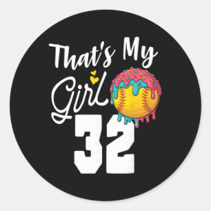 That's My Boy Softll 32 Number Mom Dad Number #32  Classic Round Sticker
