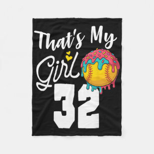 That's My Boy Softll 32 Number Mom Dad Number #32  Fleece Blanket