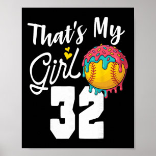 That's My Boy Softll 32 Number Mom Dad Number #32 Poster