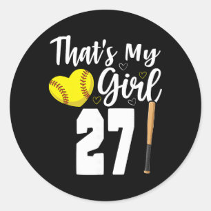 That's My Girl Number #27 Softll Number 27 Classic Round Sticker