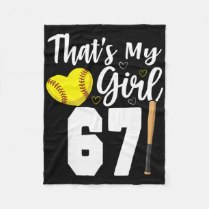 That's My Girl Number #67 Softll Number 67  Fleece Blanket